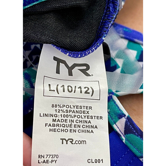 TYR DuraFast Lite Emerald Lake 2n1 Tankini Top Velvet Turquoise Large 10/12 $50 - Picture 8 of 10